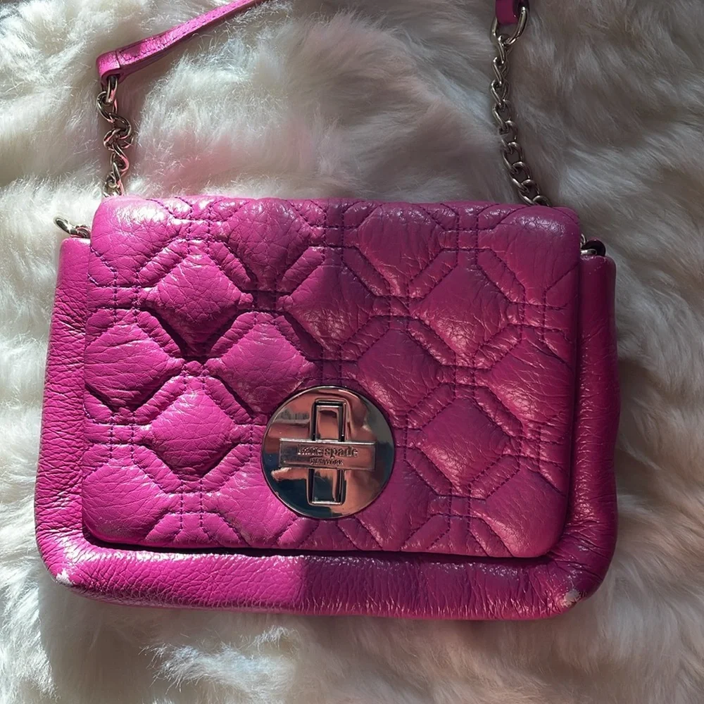 Kate Spade purse bag handbag Naomi Astor Court Red Plum pink gold vintage Y2K